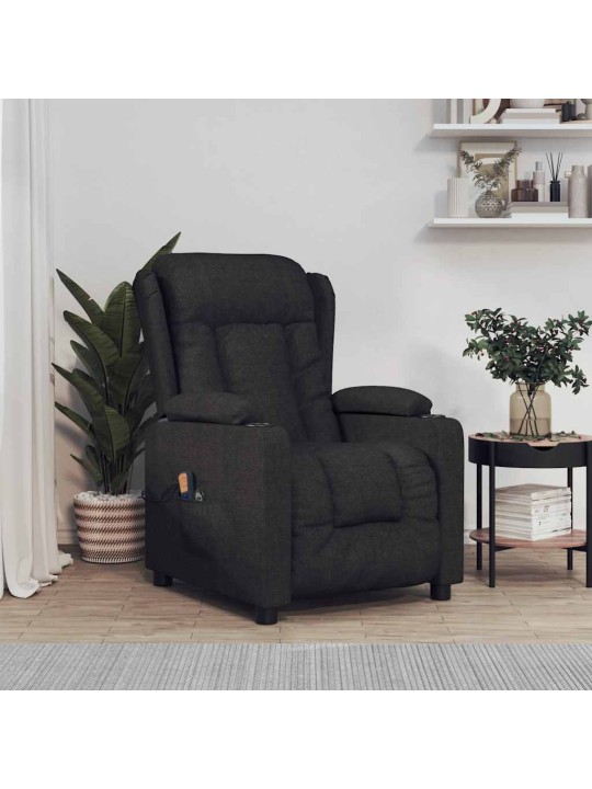 Elektrické masážní křeslo černé textil