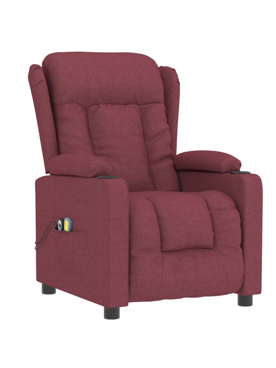 Elektrické masážní křeslo vínové textil