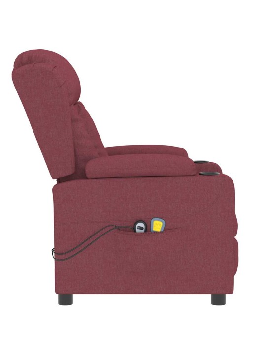 Elektrické masážní křeslo vínové textil