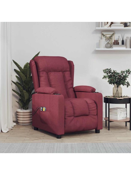 Elektrické masážní křeslo vínové textil