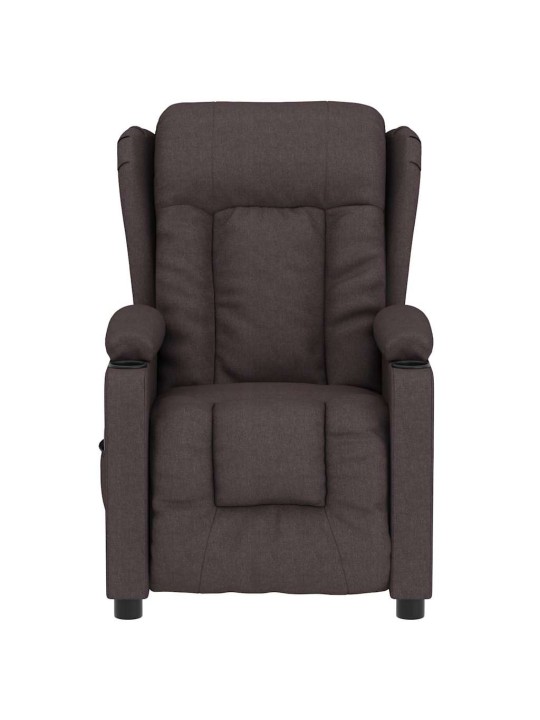 Elektrické masážní křeslo tmavě hnědé textil