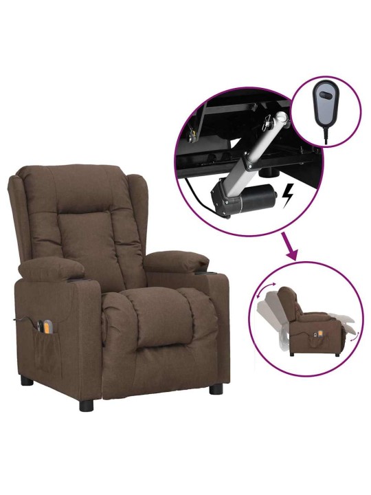 Elektrické masážní křeslo taupe textil