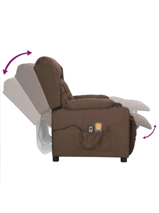 Elektrické masážní křeslo taupe textil