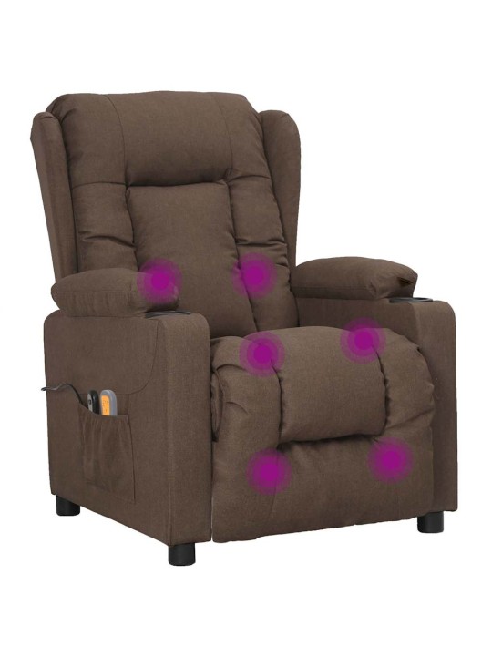 Elektrické masážní křeslo taupe textil
