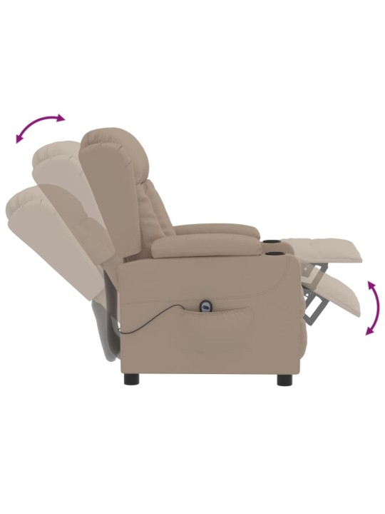 Elektrické polohovací křeslo cappuccino umělá kůže