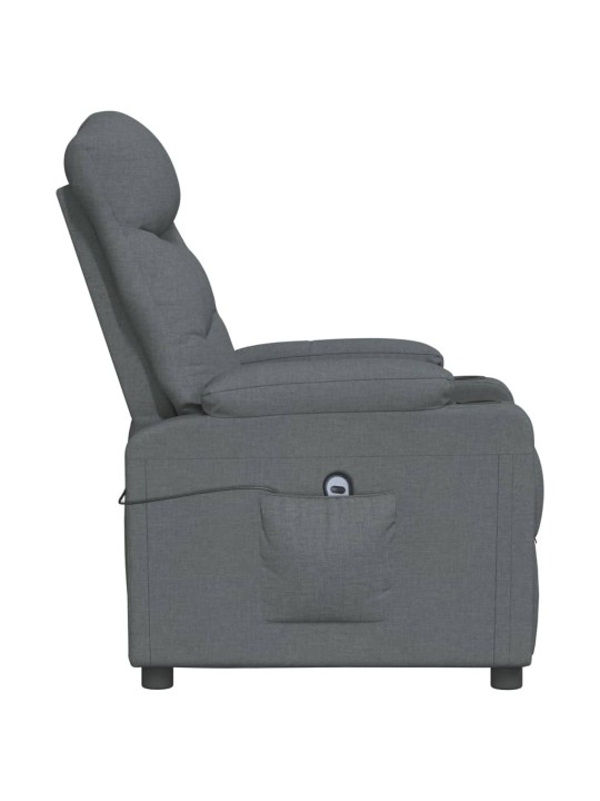 Elektrické polohovací křeslo tmavě šedé textil