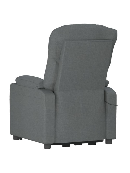 Elektrické polohovací křeslo tmavě šedé textil