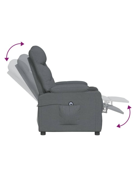 Elektrické polohovací křeslo tmavě šedé textil