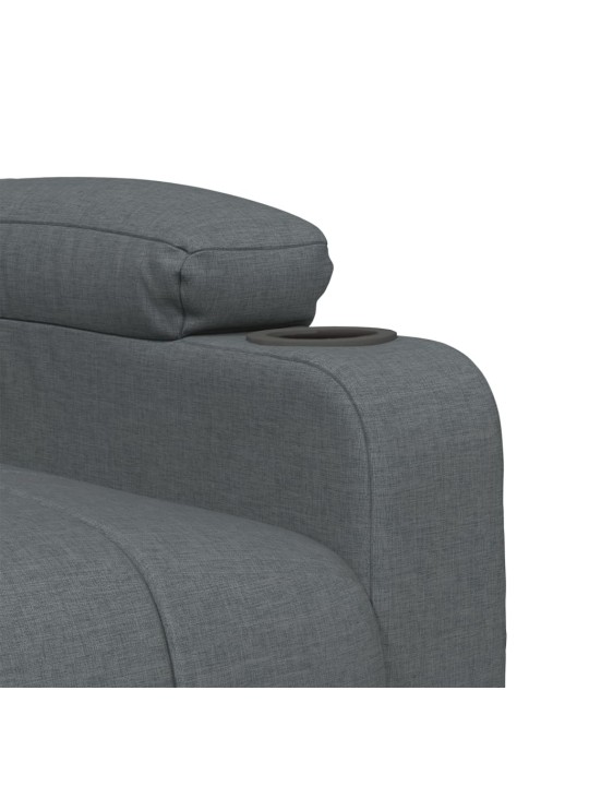 Elektrické polohovací křeslo tmavě šedé textil