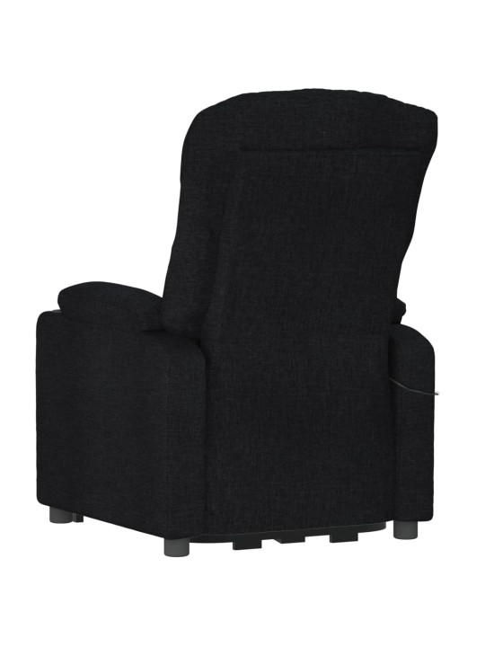 Elektrické polohovací křeslo černé textil