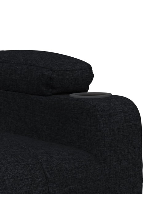 Elektrické polohovací křeslo černé textil