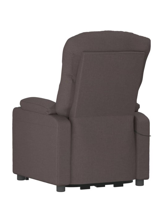 Elektrické polohovací křeslo tmavě hnědé textil