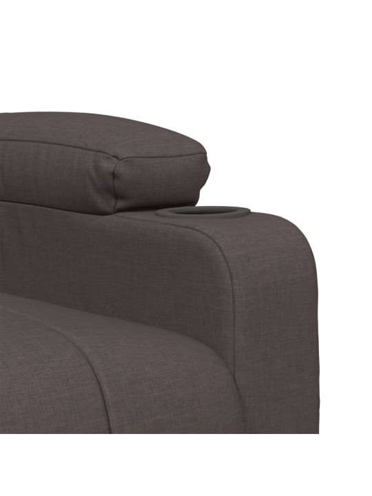 Elektrické polohovací křeslo tmavě hnědé textil