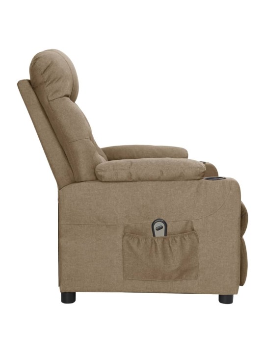 Elektrické polohovací křeslo taupe textil