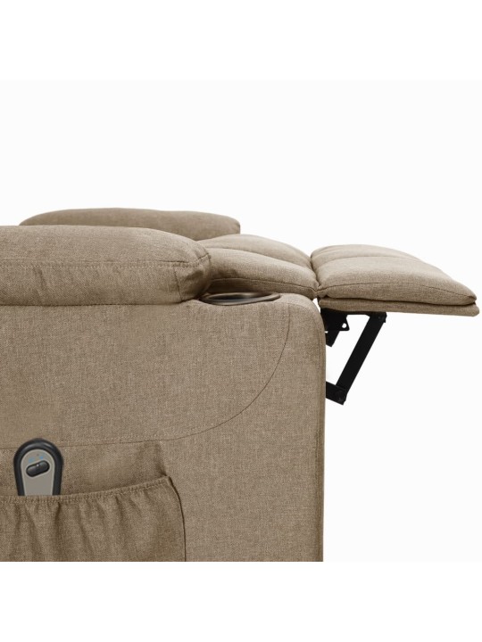 Elektrické polohovací křeslo taupe textil
