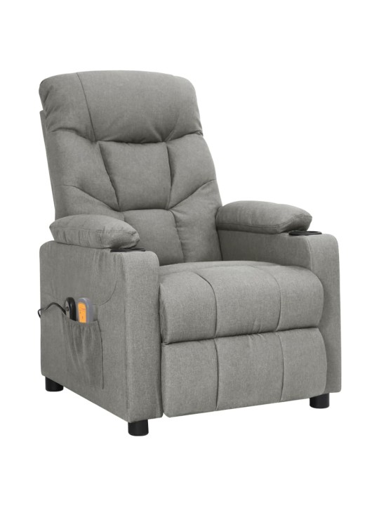 Elektrické masážní křeslo světle šedé textil