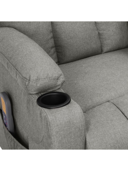Elektrické masážní křeslo světle šedé textil