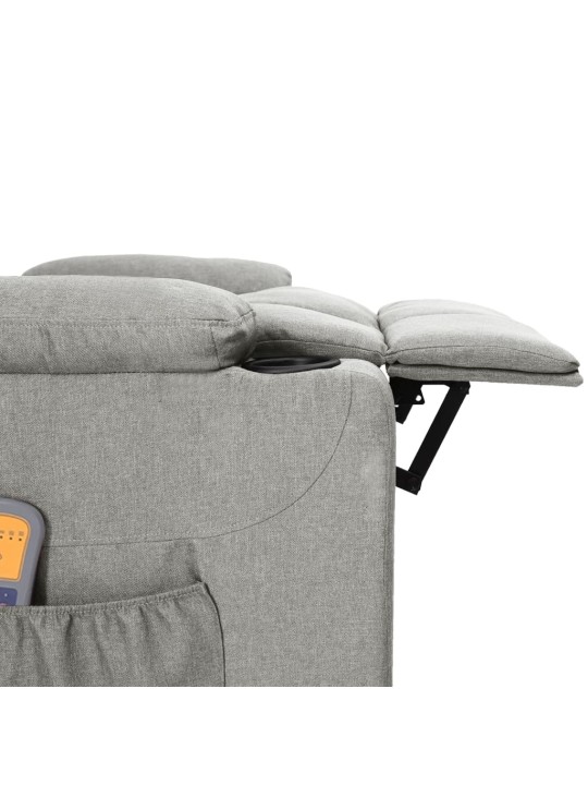 Elektrické masážní křeslo světle šedé textil