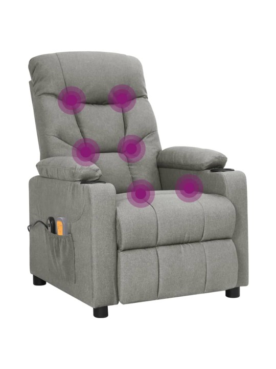 Elektrické masážní křeslo světle šedé textil