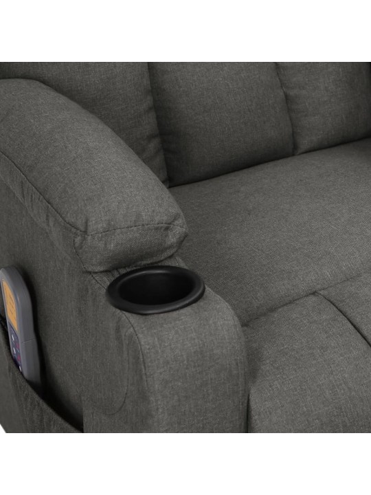 Elektrické masážní křeslo tmavě šedé textil