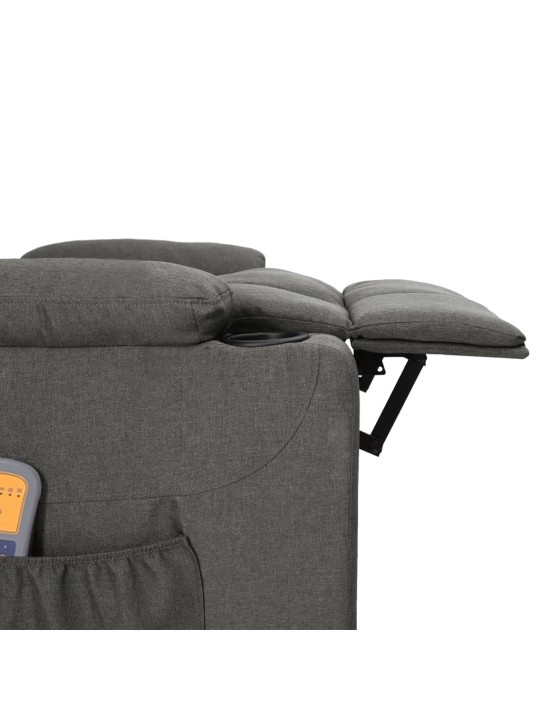 Elektrické masážní křeslo tmavě šedé textil