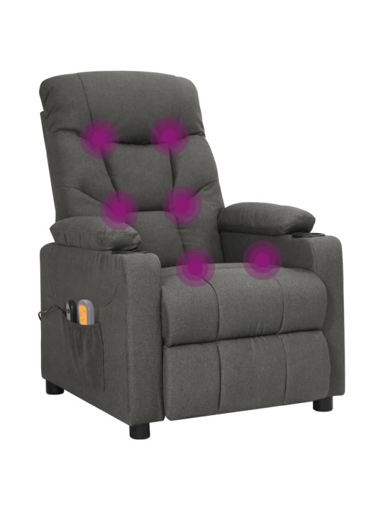 Elektrické masážní křeslo tmavě šedé textil