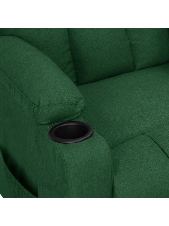 Elektrické masážní křeslo tmavě zelené textil