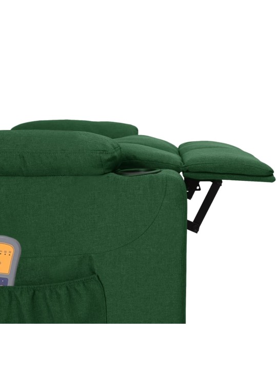 Elektrické masážní křeslo tmavě zelené textil