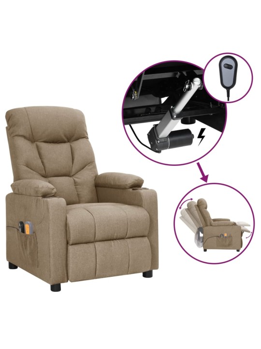 Elektrické masážní křeslo taupe textil