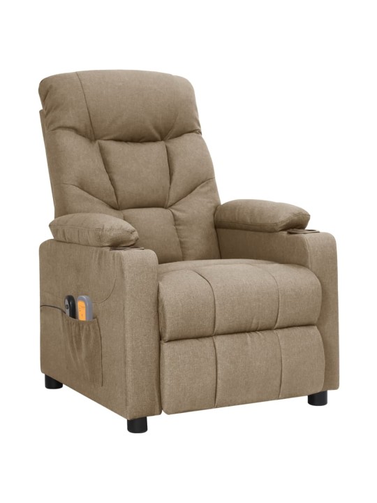 Elektrické masážní křeslo taupe textil