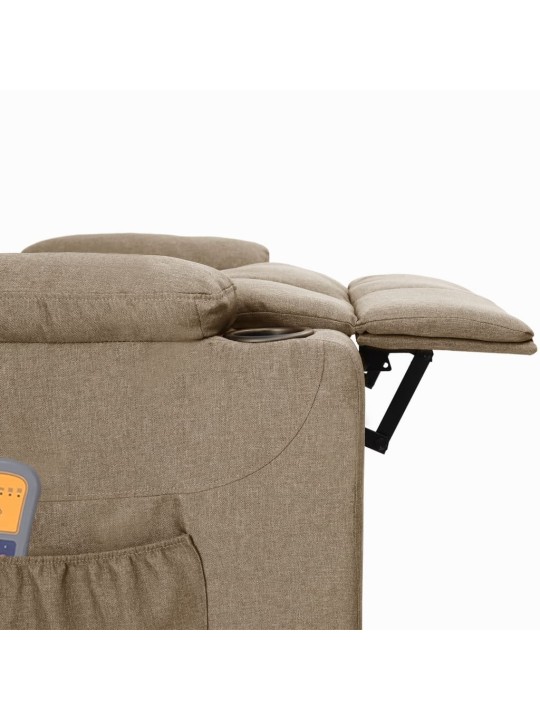 Elektrické masážní křeslo taupe textil
