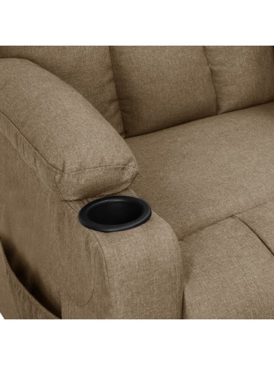 Elektrické masážní křeslo taupe textil