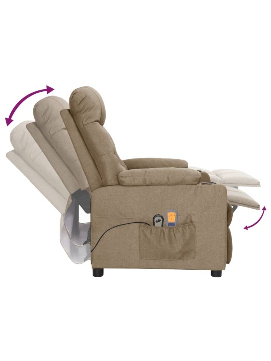 Elektrické masážní křeslo taupe textil