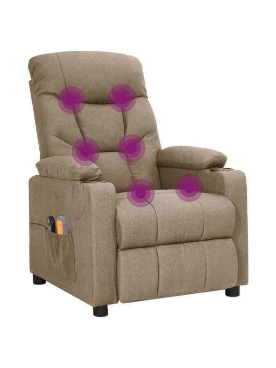 Elektrické masážní křeslo taupe textil
