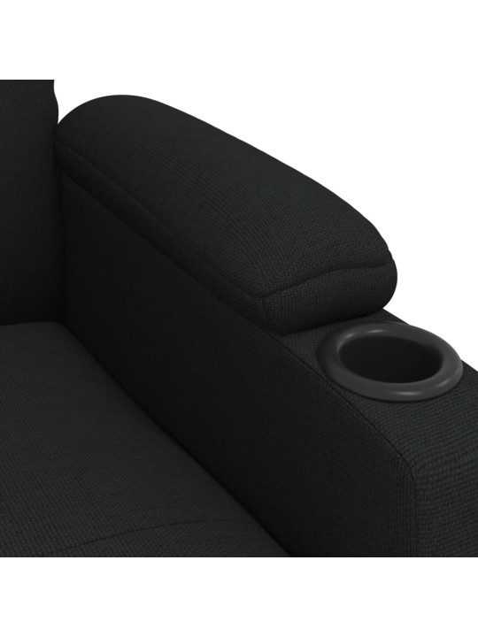 Elektrické polohovací křeslo černé textil