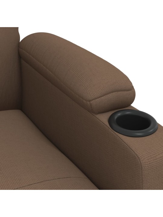 Elektrické polohovací křeslo hnědé textil