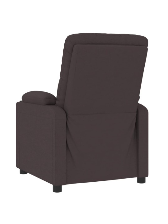 Elektrické polohovací křeslo tmavě hnědé textil