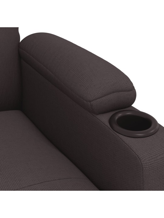 Elektrické polohovací křeslo tmavě hnědé textil