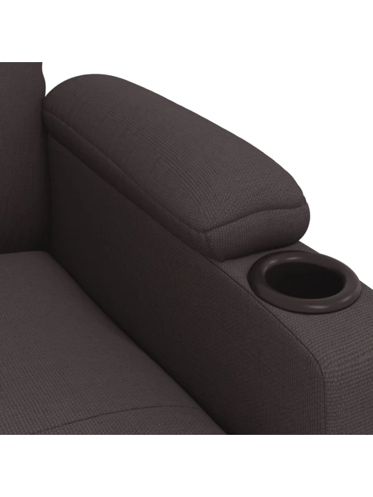 Elektrické polohovací křeslo tmavě hnědé textil