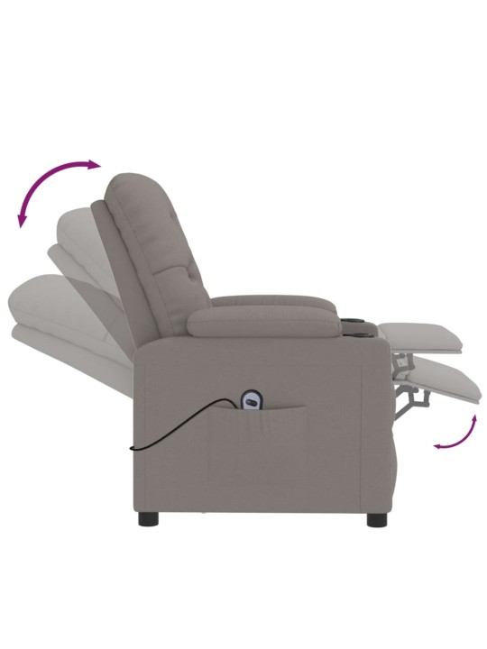 Elektrické polohovací křeslo taupe textil