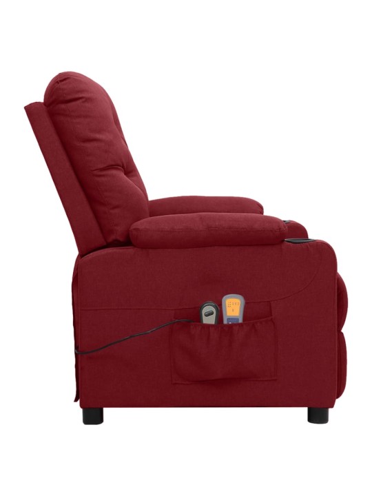 Elektrické masážní křeslo vínové textil