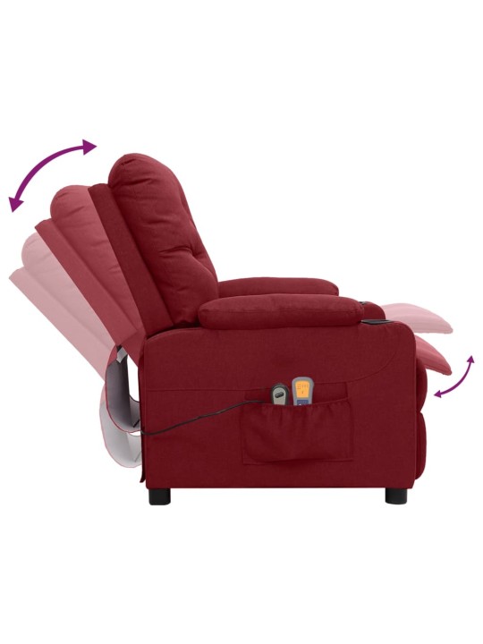 Elektrické masážní křeslo vínové textil