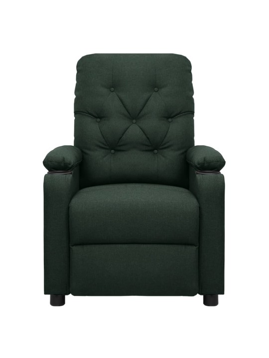 Elektrické masážní křeslo tmavě zelené textil