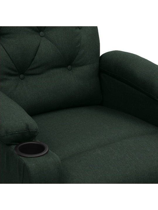 Elektrické masážní křeslo tmavě zelené textil