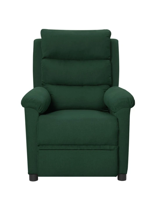 Elektrické polohovací křeslo tmavě zelené textil