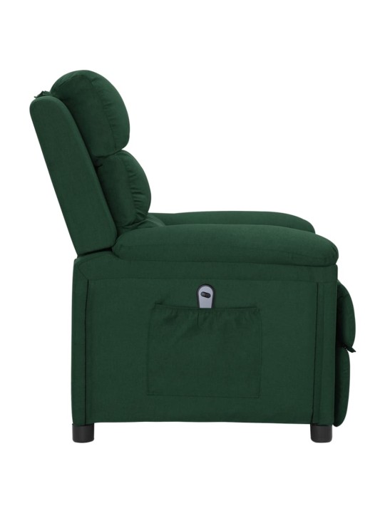 Elektrické polohovací křeslo tmavě zelené textil