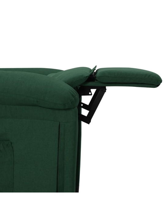 Elektrické polohovací křeslo tmavě zelené textil