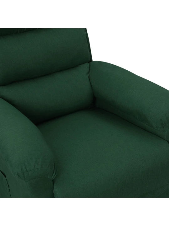 Elektrické polohovací křeslo tmavě zelené textil