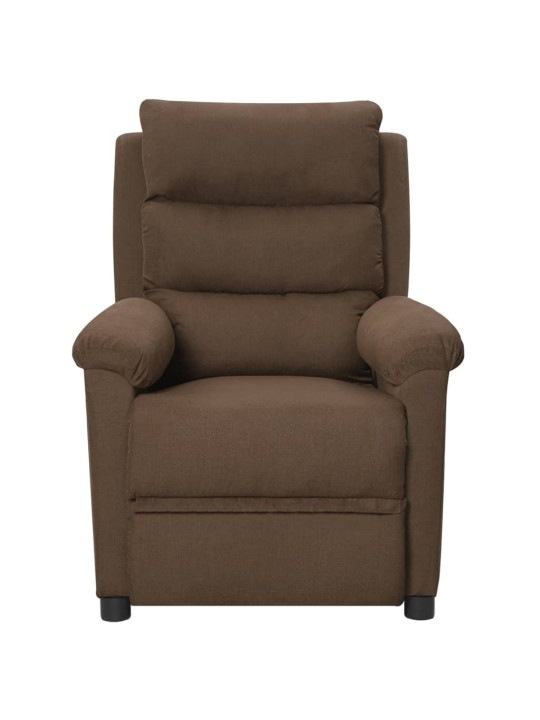 Elektrické masážní křeslo hnědé textil