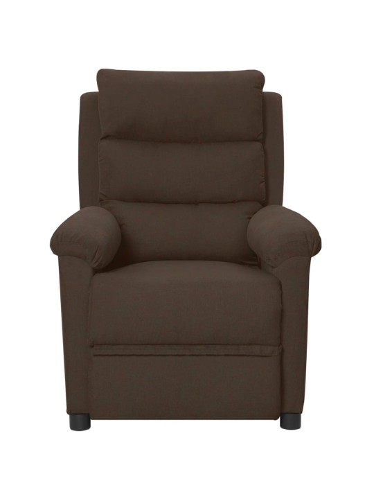 Elektrické masážní křeslo tmavě hnědé textil